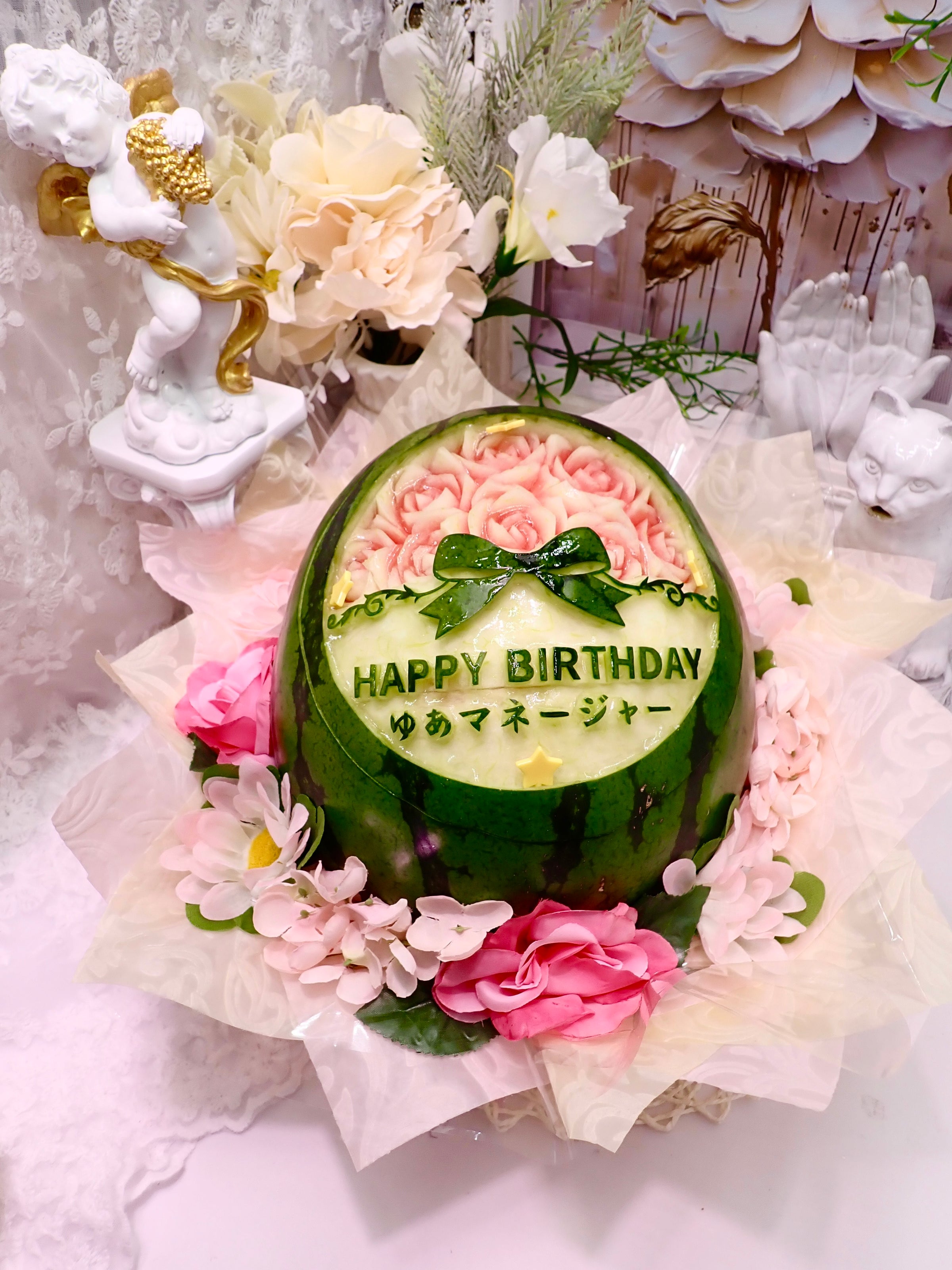 スイカカービングギフト 誕生日 フルーツカービング | 町田ストア